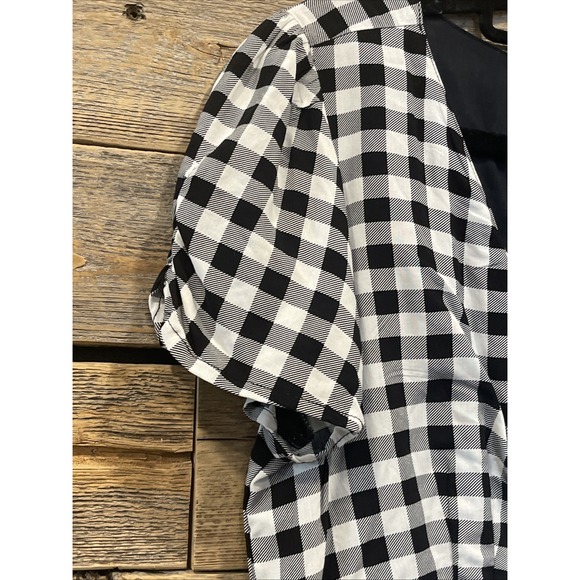 NWT Abercrombie & Fitch Dress Women's Size S Black/White Checkered Fit & Flare‎ - Picture 8 of 12